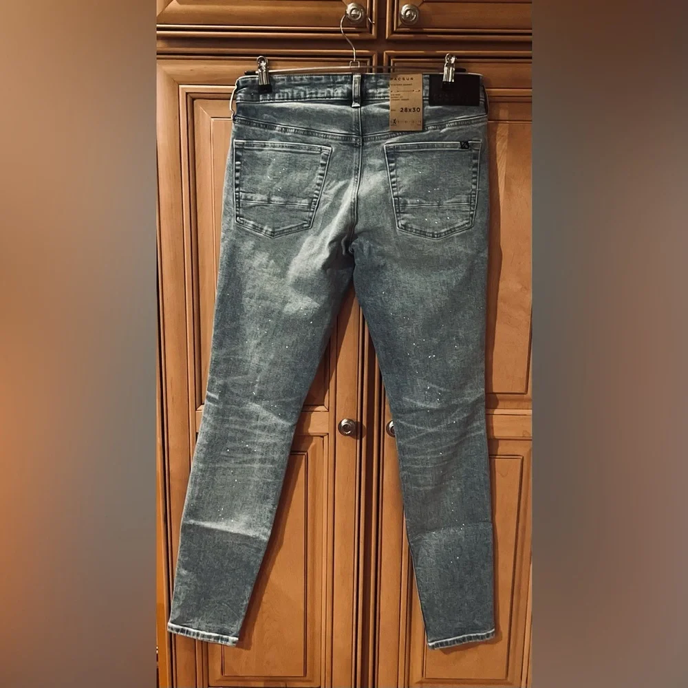 NWT Pacsun Stacked Skinny Paint Splatter Distressed Jeans